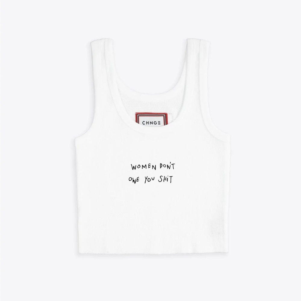 CHNGE Women Don’t Owe You Shit Waffle Tank